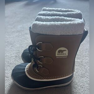 Sorel Kids Tan and Black Waterproof Boots